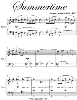 Summertime Easy Piano Sheet Music Pdf by George Gershwin (eBook 
