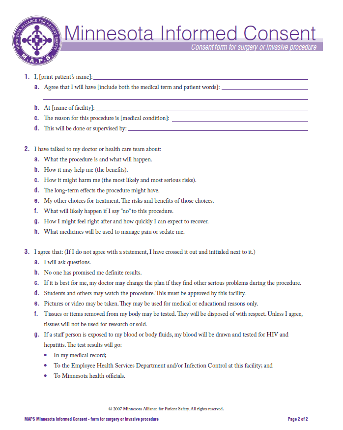 Printable Veterinary Surgical Consent Form
