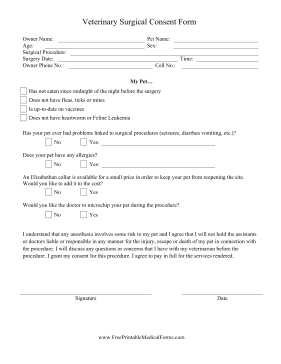 surgery consent forms templates