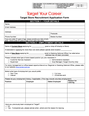 Target Application Form Fill Online, Printable, Fillable, Blank 
