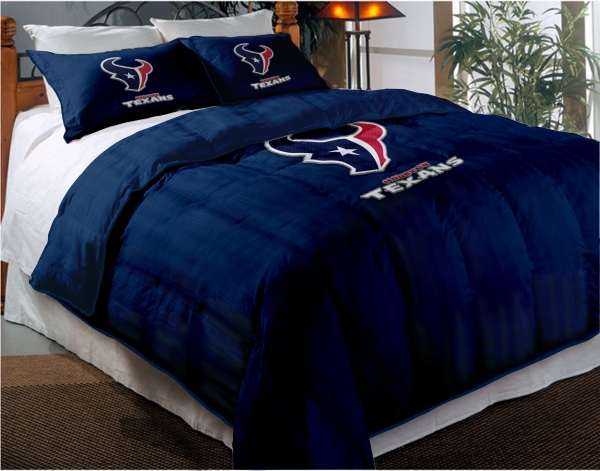 Houston Texans NFL Twin Chenille Embroidered Comforter Set with 2 