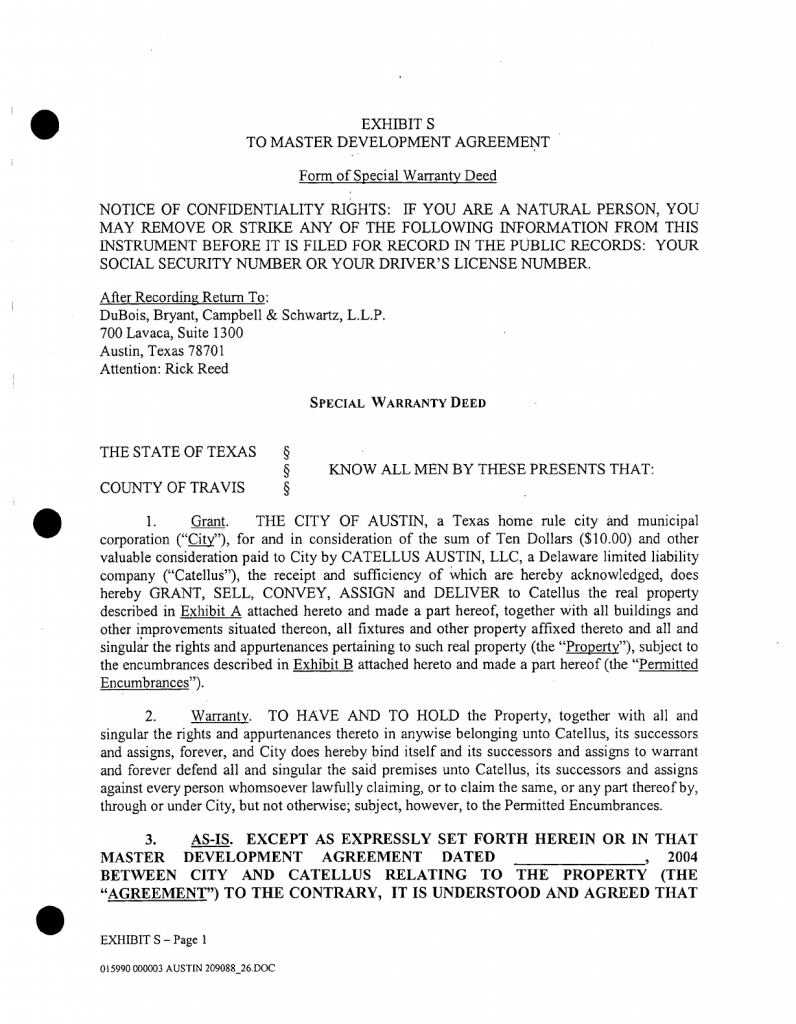 Texas Special Warranty Deed Form | amulette