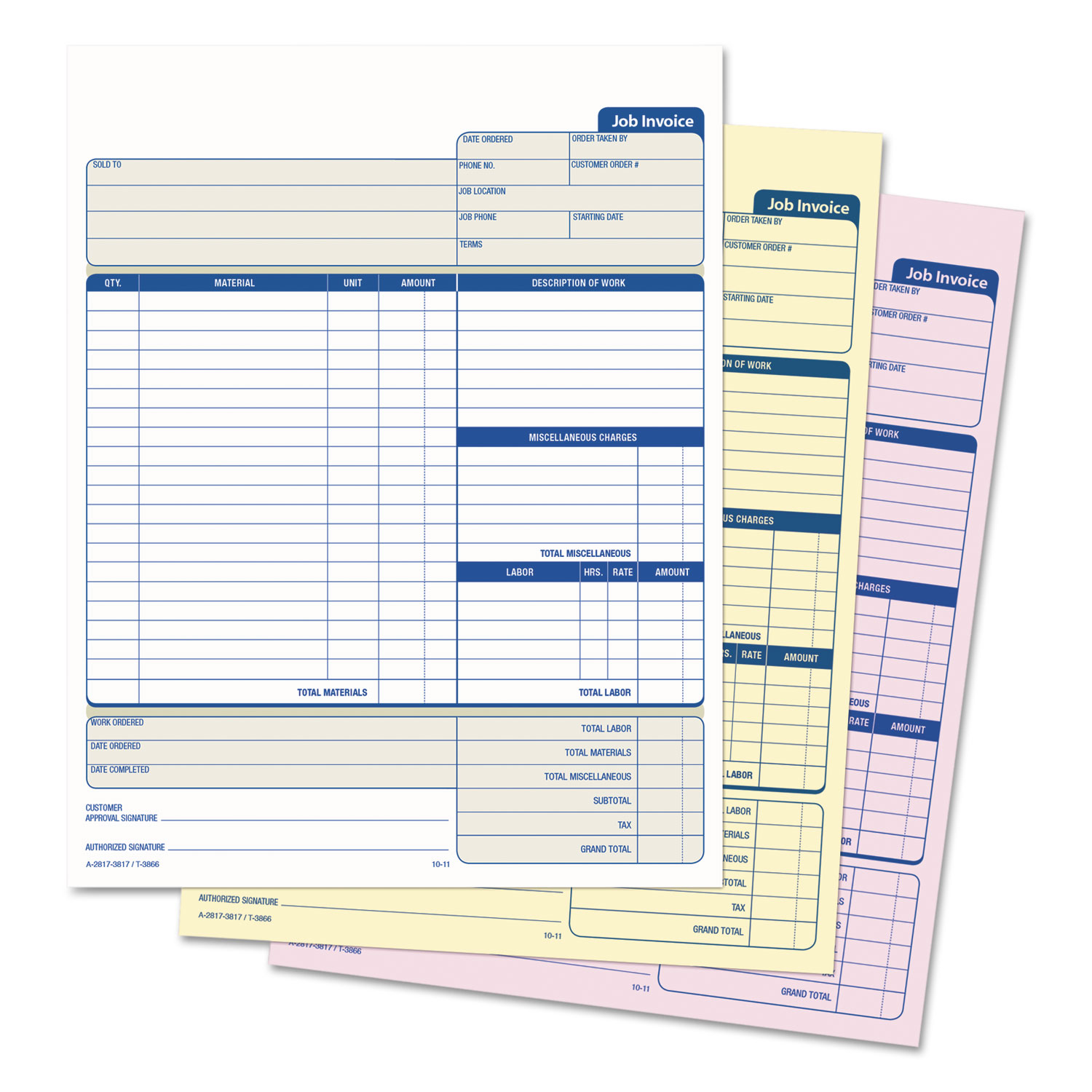 Snap Off Job Invoice Form by TOPS™ TOP3866 | OnTimeSupplies.com