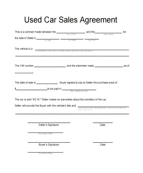 car sales contract Akba.katadhin.co