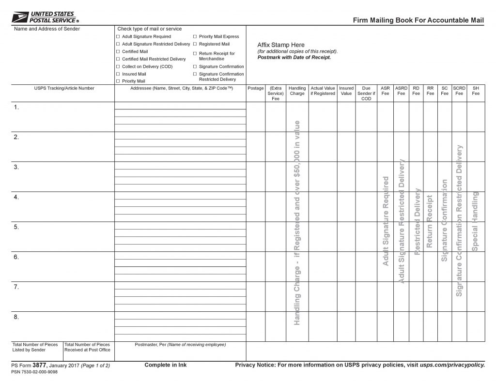 Usps Form 3877 | amulette