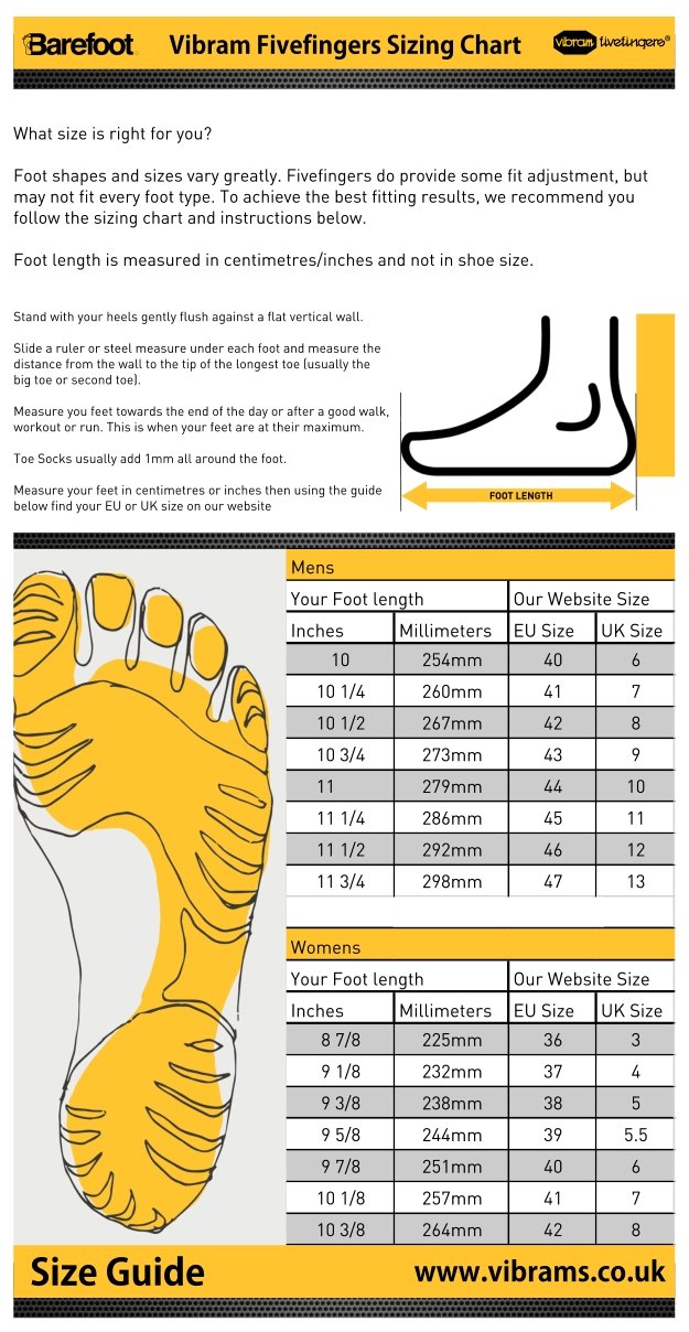 vibram five fingers size chart women | Ck mdhomes